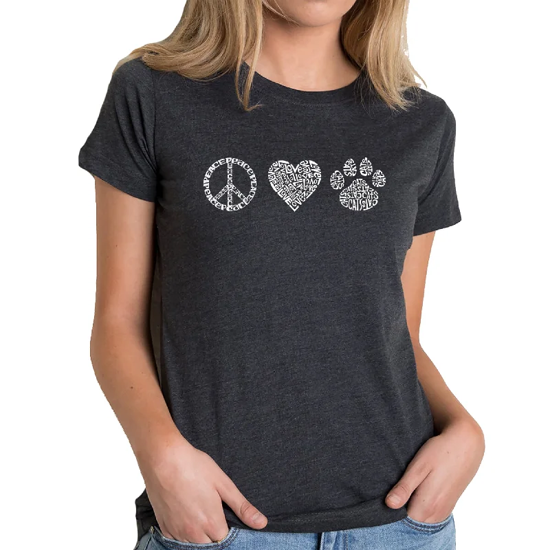 - Dog heart rate monitoring collarCombined with specific occasions:- Rabbit toy selection   - Cat food for dental health  - High protein dog foodPeace Love Cats  - Women's Premium Blend Word Art T-Shirt