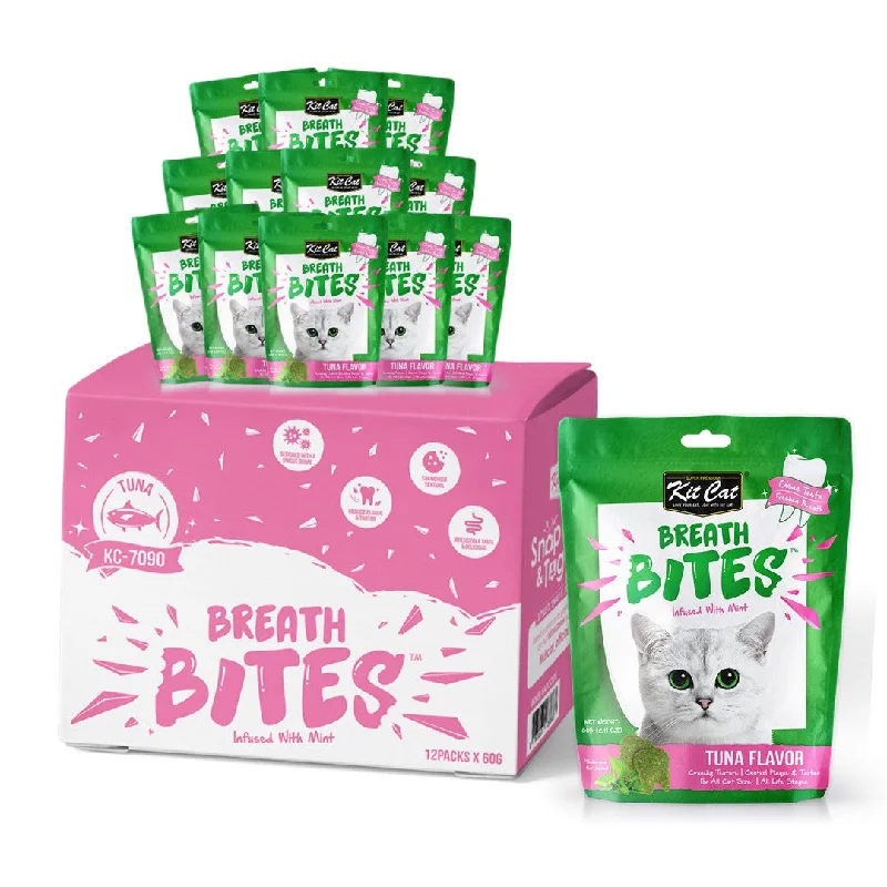    - Kitten food  Pet wedding dresses- Outdoor dog toy selection   - Kitten food  - Special food for senior dogs[CTN of 12] Kit Cat Breath Bites Dental Cat Treats - Tuna (60g)