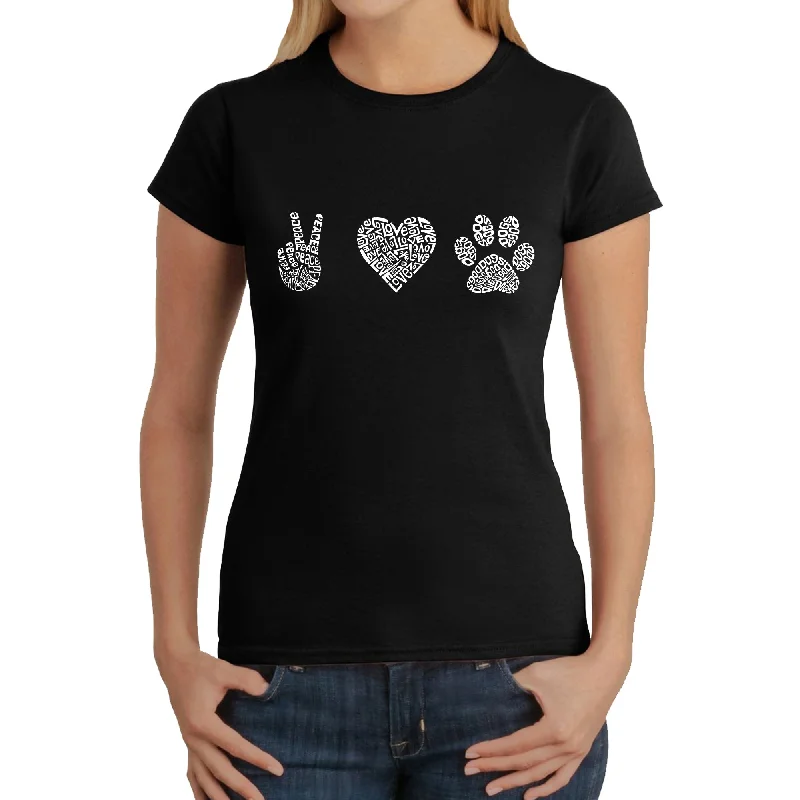 - Winter warm clothes for short-haired dogsPet summer light clothes- Wooden pet toy recommendations   - Orijen cat food reviews  - Where to buy imported dog foodPeace Love Dogs  - Women's Word Art T-Shirt