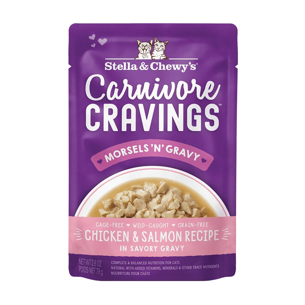    - Cat food for multi-cat households  Pet rehabilitation recovery clothes (such as post-operative clothes) -Bite-resistant dog toy recommendations   - Cat food for multi-cat households  - Dog food improves immunityStella & Chewy's Carnivore Cravings Morsels'N'Gravy Chicken & Salmon Recipe Wet Cat Food (2.8 Oz)