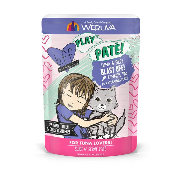    - How is Bricky cat food?  Pet anti-allergic clothes- Brand XX pet toy recommendations   - How is Bricky cat food?  - How is Birgi dog foodWeruva B.F.F. PLAY PATÉ! Tuna & Beef Blast Off! Dinner in a Hydrating Purée Wet Cat Food (3.0 Oz - 12pk)