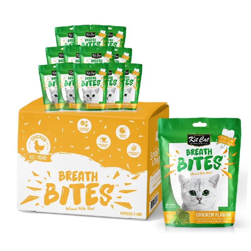    - Weight management cat food  Pet fashion clothes- Plush pet toy selection   - Weight management cat food  - Hypoallergenic dog food[CTN of 12] Kit Cat Breath Bites Dental Cat Treats - Chicken (60g)